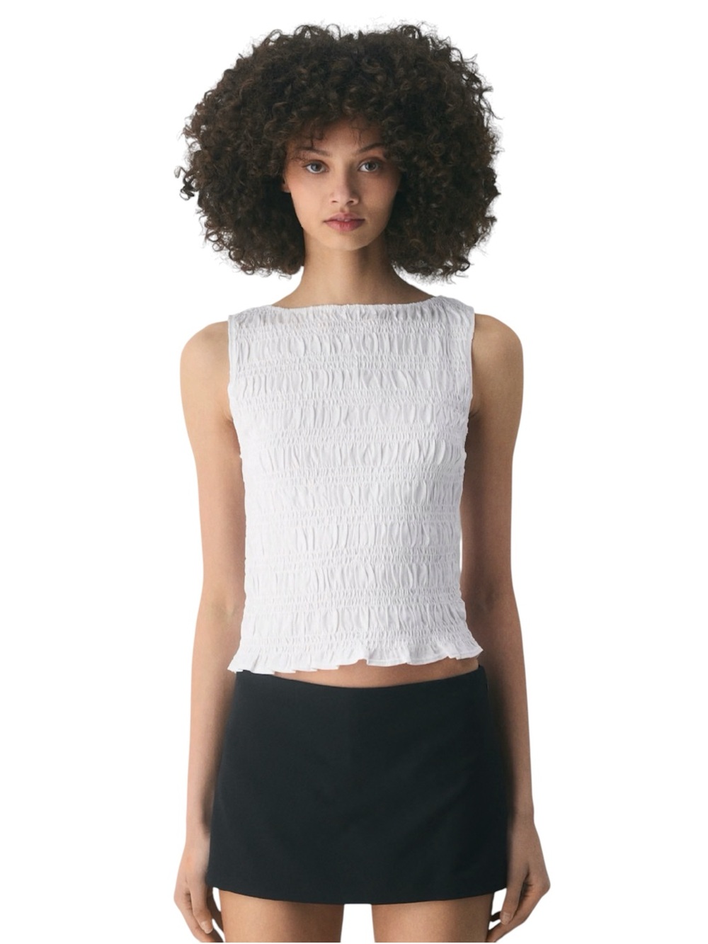 Aritzia Sunday Best CottonWhisk Renoir smocked cropped top size XS
